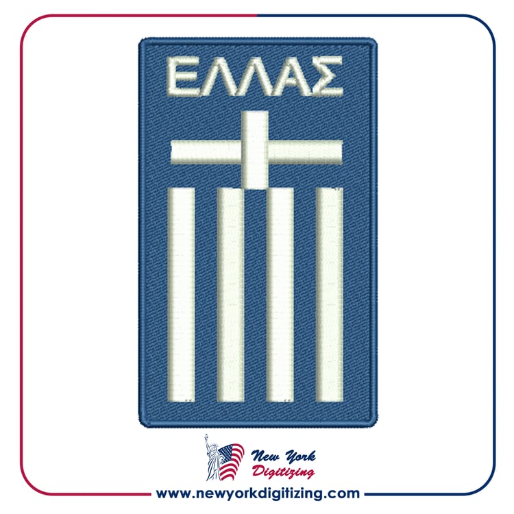Greece Football Team Logo Embroidery Design by New York Digitizing