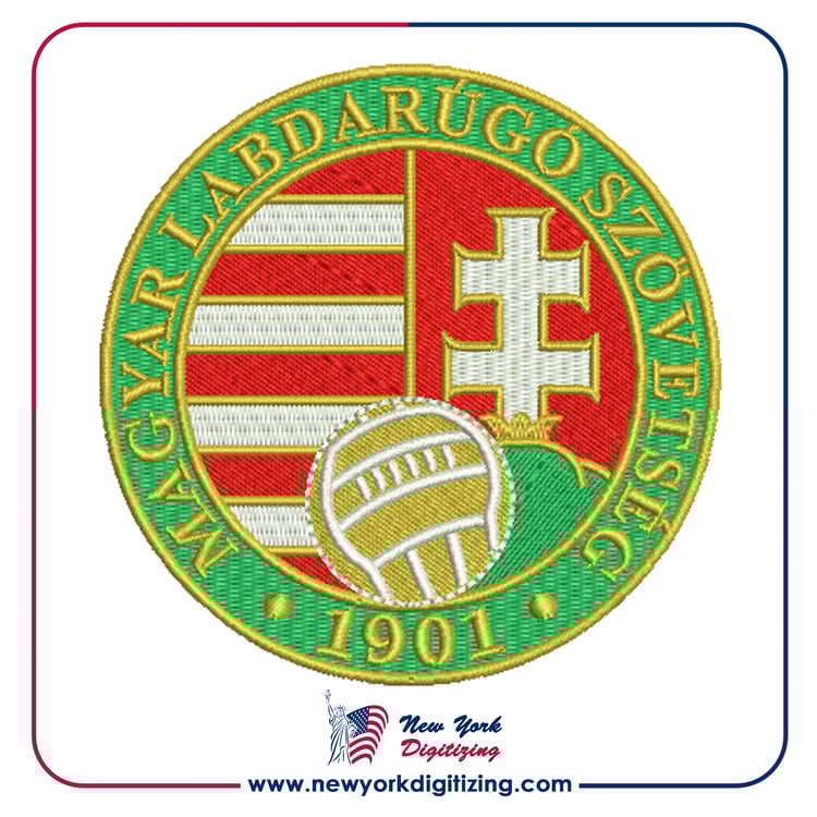Hungary Football Team Logo Embroidery Design by New York Digitizing
