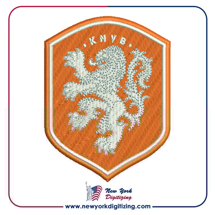 Netherlands Football Team Logo Embroidery Design by New York Digitizing