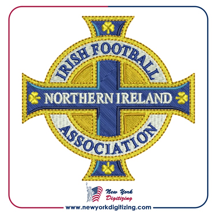 Northern Ireland Football Team Logo Embroidery Design by New York Digitizing