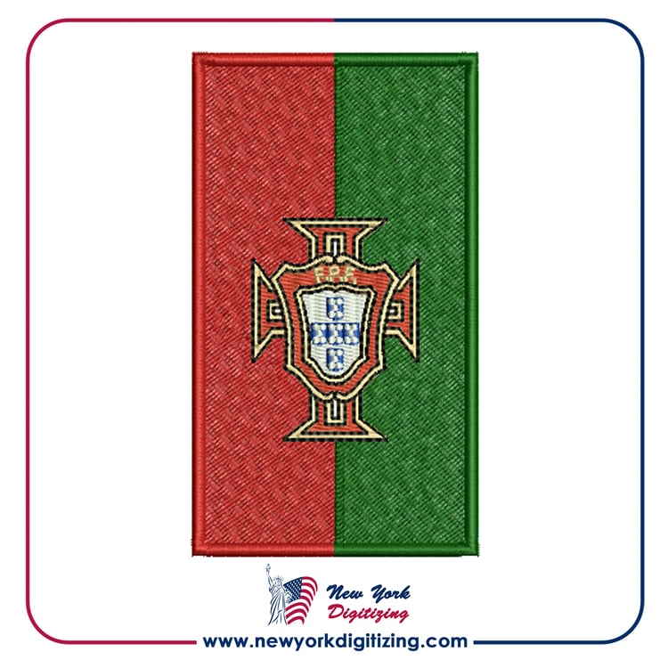 Portugal Football Team Logo Embroidery Design by New York Digitizing