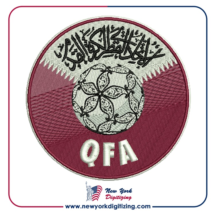 Qatar Football Team Logo Embroidery Design by New York Digitizing