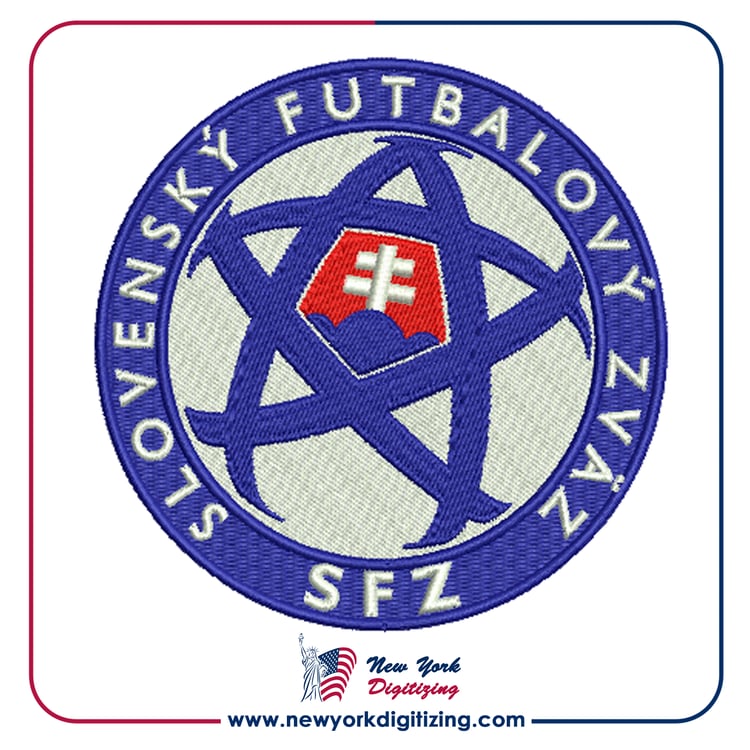 Slovakia Football Team Logo Embroidery Design by New York Digitizing