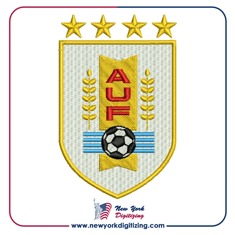 Uruguay Football Team Logo Embroidery Design by New York Digitizing