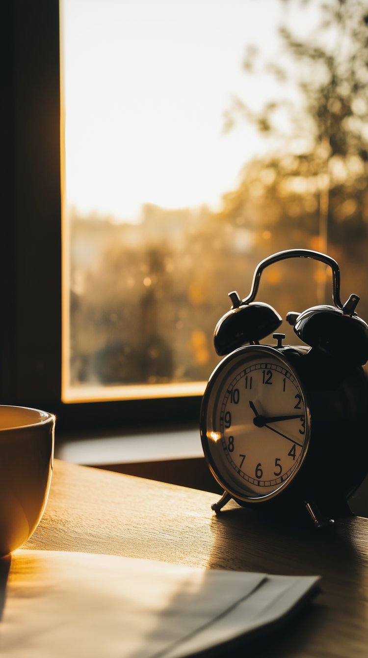 clock on a desk