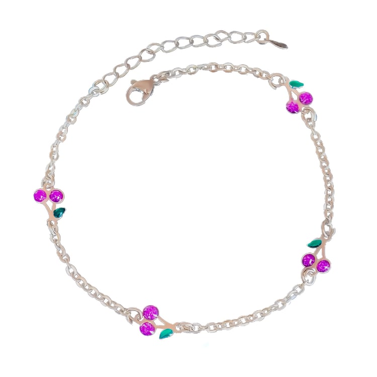 Purple Cherry Anklet