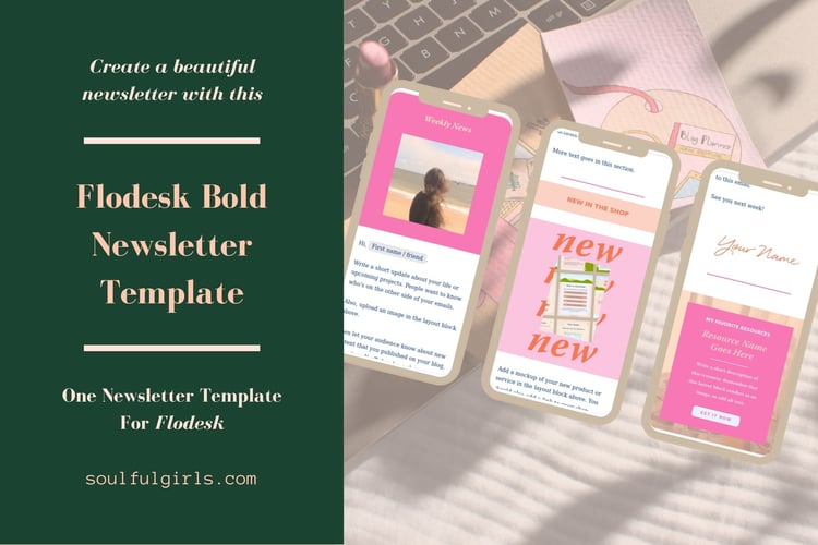 Flodesk bold newsletter template.