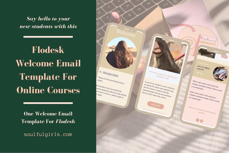 Flodesk welcome email template for online courses.