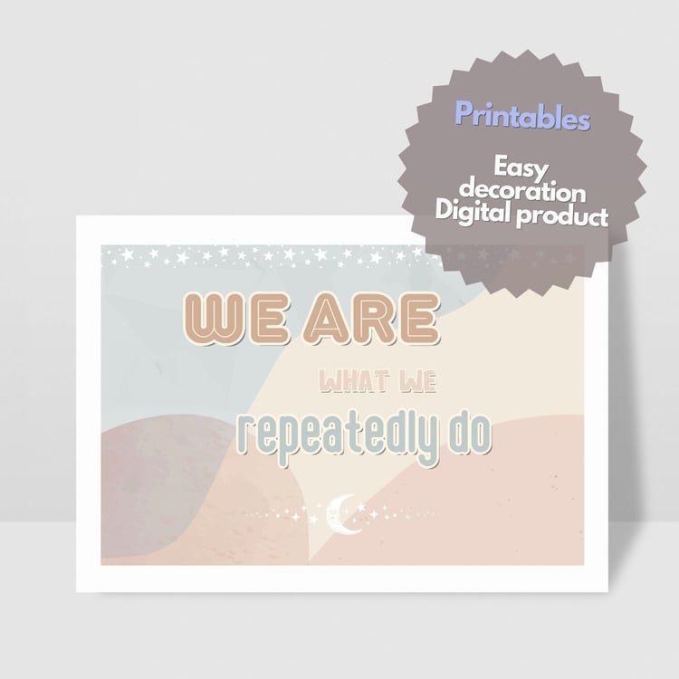 Self-affirmation, positivity, self-love, confidence, inspirational, empowering, pastel colors, abstract shapes, bold text, affirming quotes, Aristotle quote, inner strength, emotional well-being, motivational, self-acceptance, personal growth, serene back