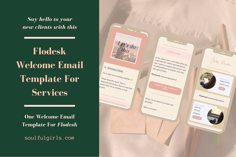 Flodesk welcome email template for services.