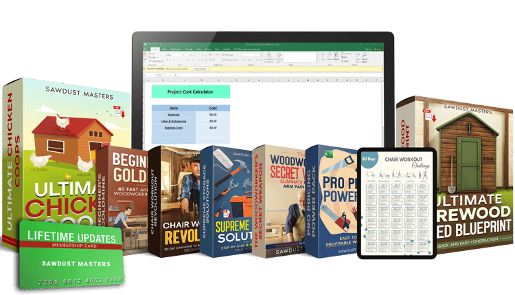 Woodworking eBook Bundle with 6 Free Bonuses and Exclusive Coaching Call - Learn professional woodworking techniques and tips.