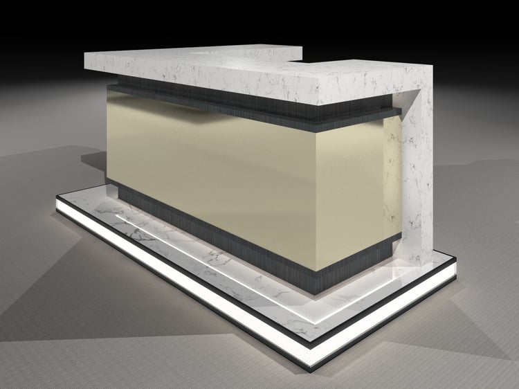 Reception Desk Counter 3D Model Revit Family