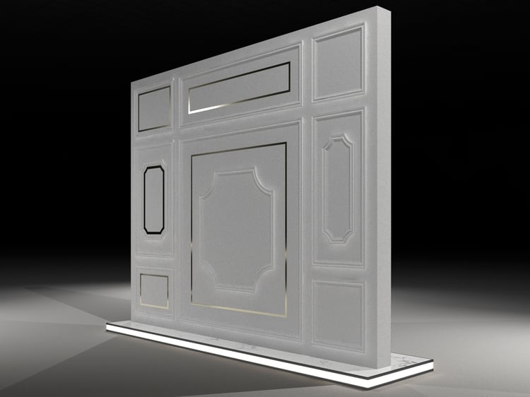 Classic Interior Wall Panels 3D Model & Revit Family
