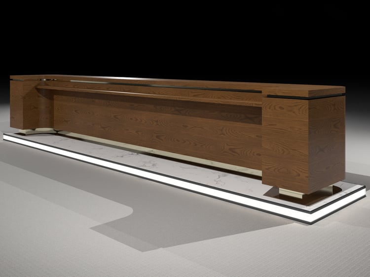 Modern Reception Desk 3D Model Revit Family