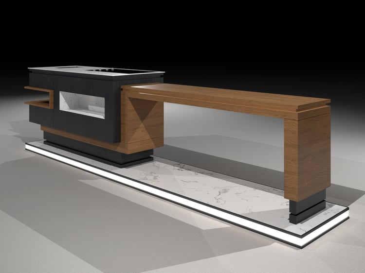 Kitchen Table With Cooker & Storage Revit Family