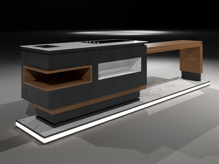 Kitchen Table With Cooker & Storage Revit Family