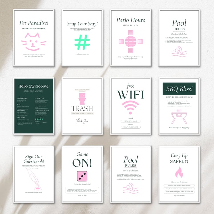 Luxe Airbnb Sign Templates Download