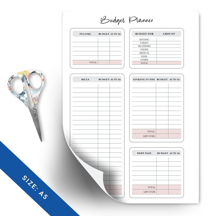 A5 Budget Planner Insert: Control Your Finances | Tracia Creative