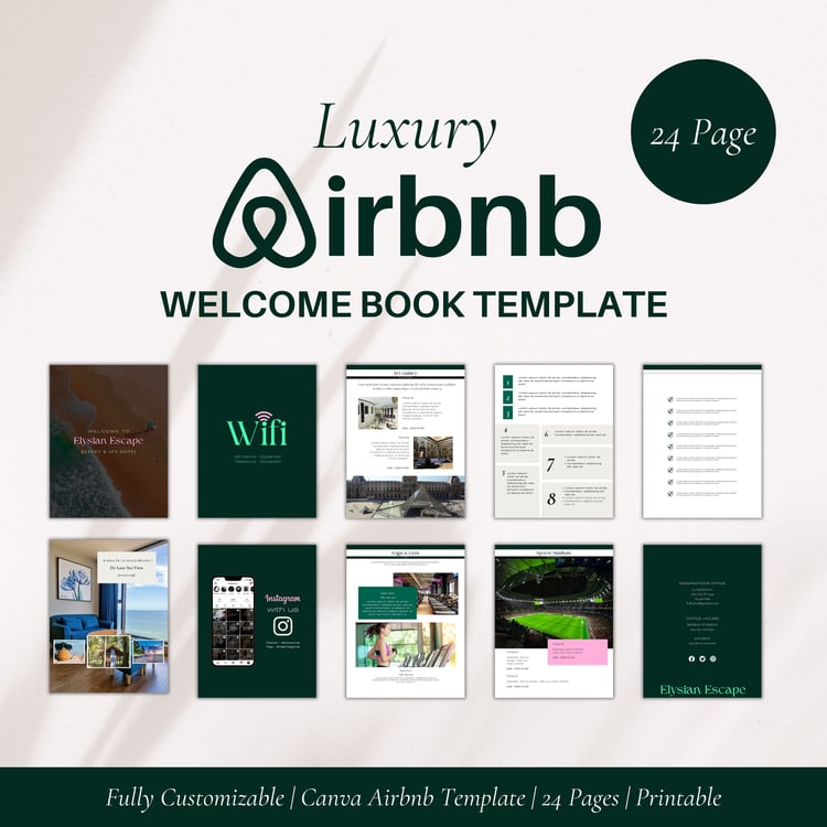 Luxe Airbnb Welcome Book Template