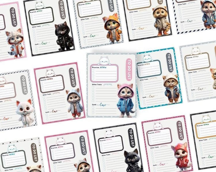 Cute Cat To Do Lists! Stay Organized & Pawsome! | Tracia Creative