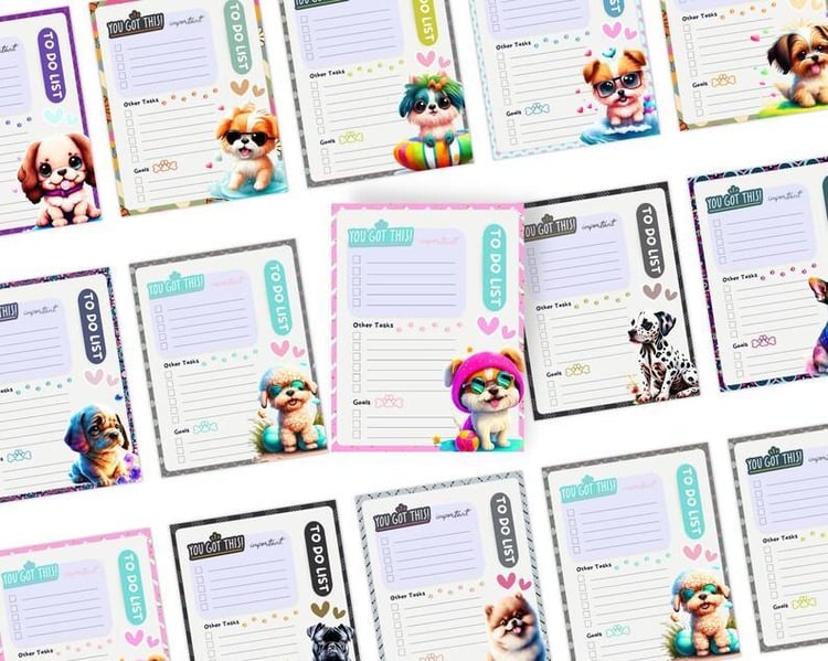 Doggone Productive! Cute Dog To Do Lists (Printable) | Tracia Creative