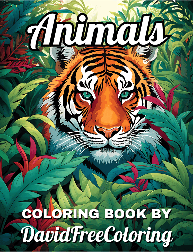 Animals Coloring Book is a coloring book for adults with 120 amazing wildlife images to color creatively, both through the download of PNG and PDF files