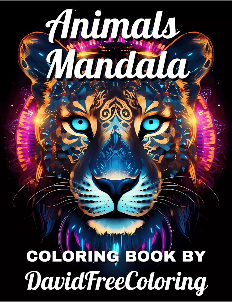 120 Animals Mandala Coloring Book Animals Images for Adult Coloring Pages Mandala printable coloring book gift for adult PDF Download PNG