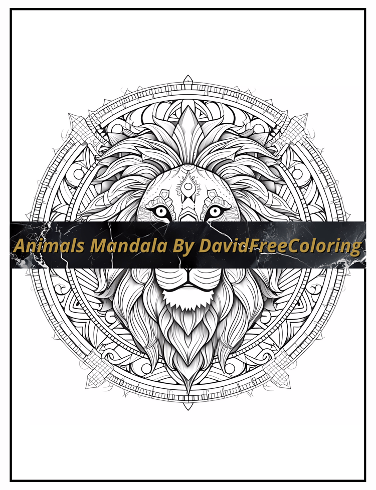 120 Animals Mandala Coloring Book Animals Images for Adult Coloring Pages Mandala printable coloring book gift for adult PDF Download PNG