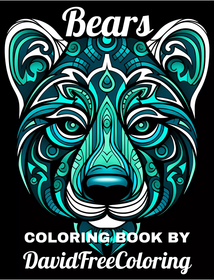 40 Bears Coloring Book Bears Coloring Image for Adult Coloring Pages Bears printable coloring book animals gift for adult PDF Download PNG