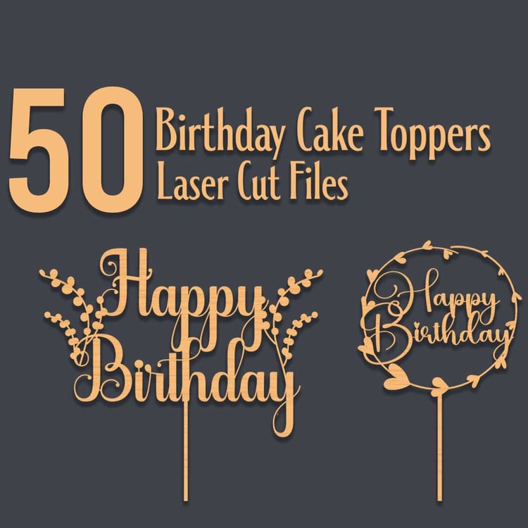 Birthday Cake Topper Free SVG Laser Cut Files