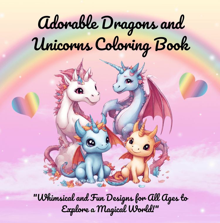 "Enter a magical world with this Adorab  #DragonsColoringBook #UnicornsColoringBook #MagicalCreatures #PrintableColoringPages #FantasyColoringBook #ColoringForKids #AdultColoringBook #ColoringBookForAllAges #WhimsicalDesigns #CreativeFun #RelaxationAndCre