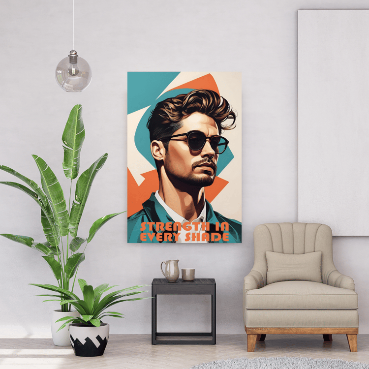 Strength in Every Shade, Vintage Man Poster, Poster for Home Decor, Poster with a handsome man, Modern man poster, Handsome man poster