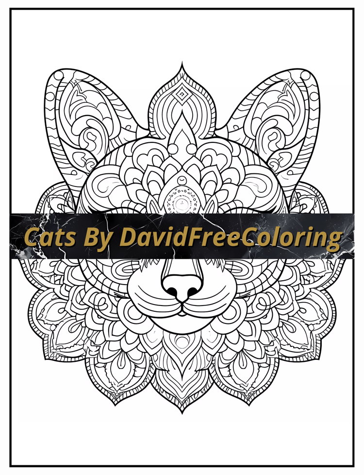 80 Cats Coloring Book Cute Cats Images for Adult Coloring Pages Adorable Cats printable coloring book gift for adult PDF download PNG