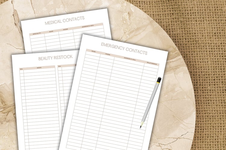 Organize your life with our printable lists