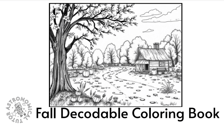 Crisp fall day and cover of a decodable book.