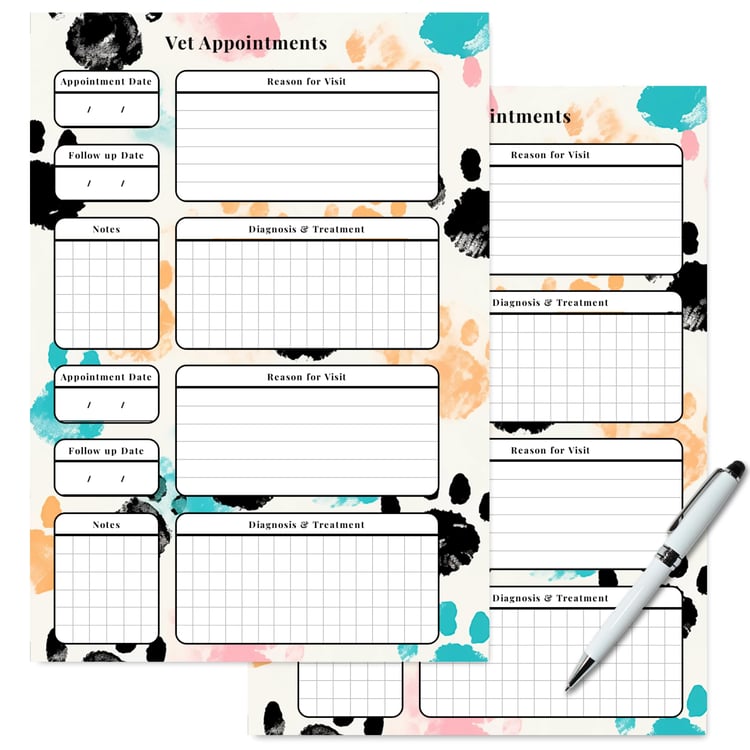 Paws Vet Appointments Planner | Tracia Creative