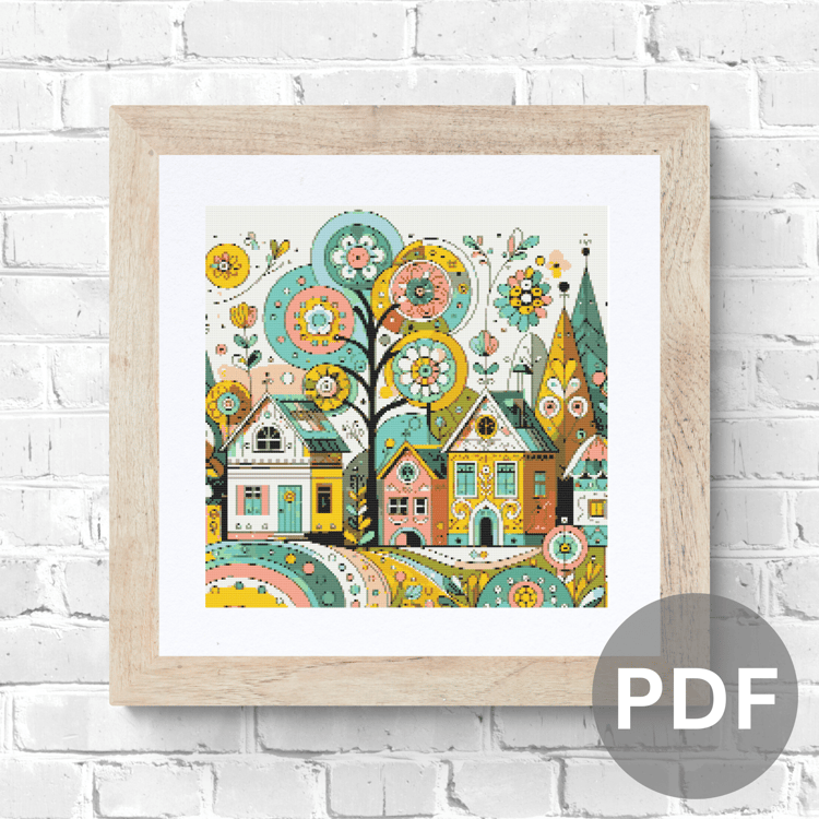 houses cross stitch