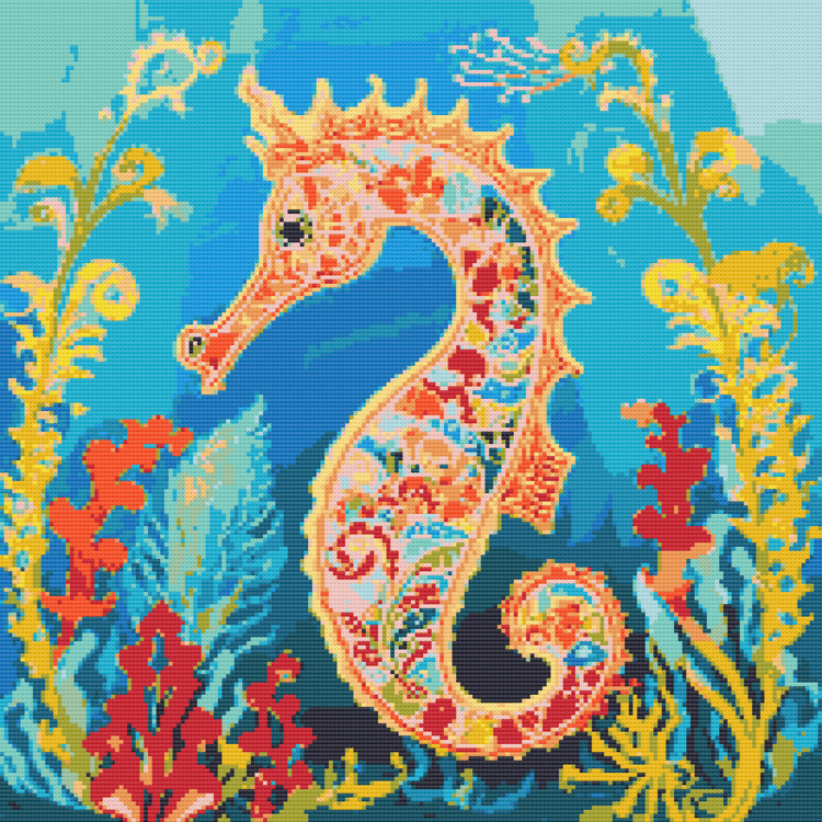 seahorse cross stitch