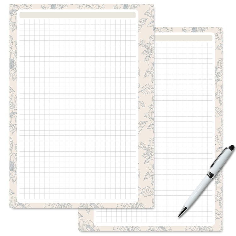 Printable Muted Floral Planner Notes Grid | Tracia Creative