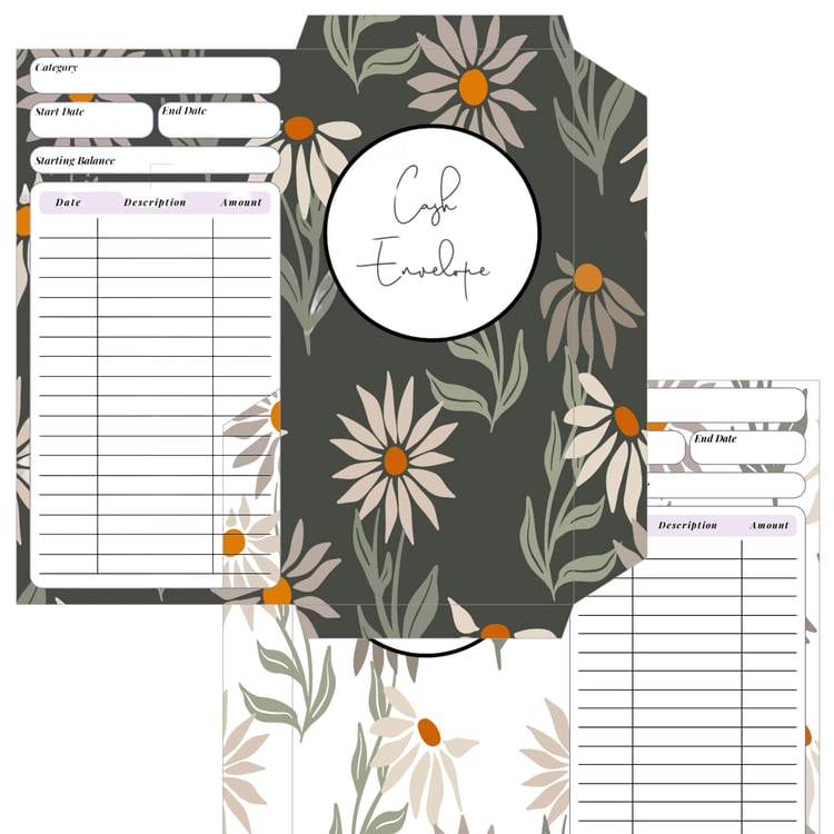 Printable Cash Envelope - Floral Design | Tracia Creative