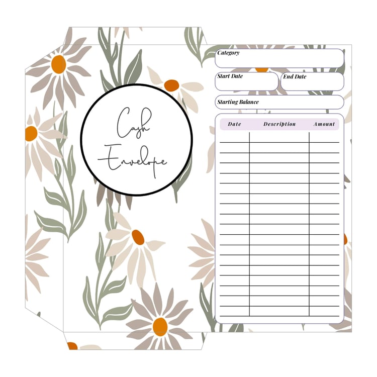Printable Cash Envelope - Floral Design | Tracia Creative