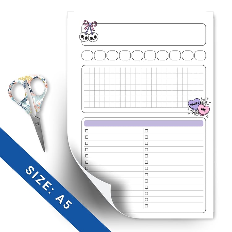 Notes & Secrets Planner Halloween | Instant Download PDF | A5 Size