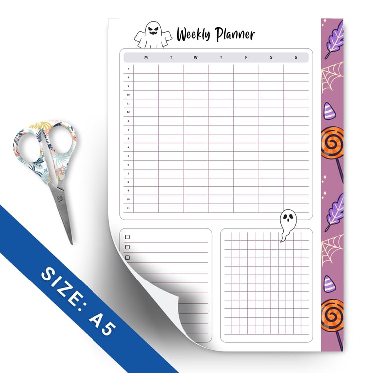 Weekly Planner Halloween | Instant Download PDF | A5 Size
