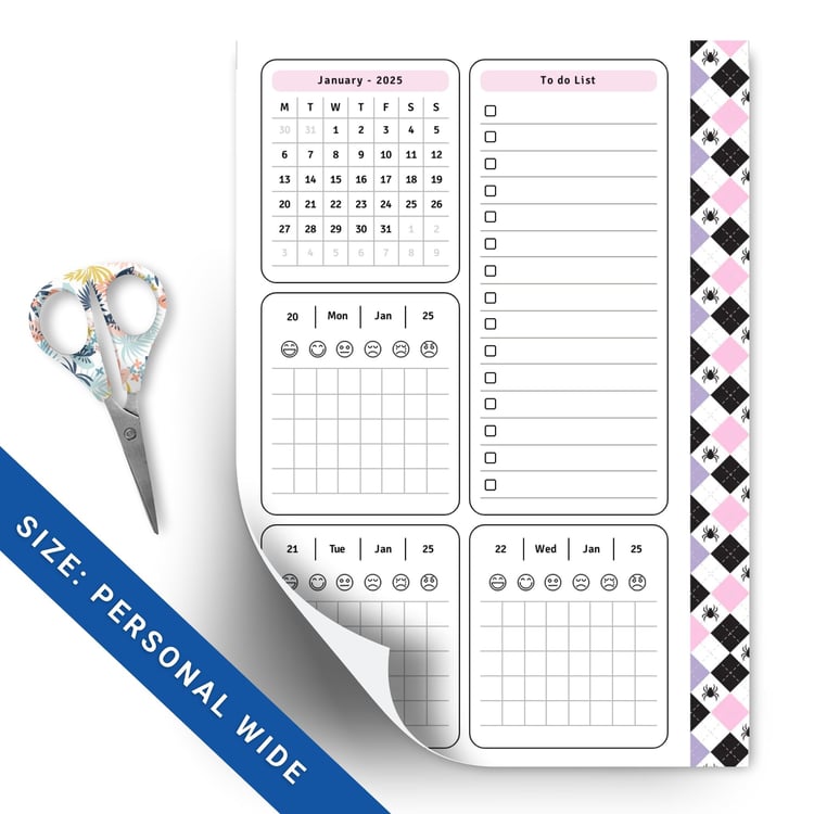2025 Halloween Daily/Monthly Planner | Instant Download PDF | Personal Wide Size
