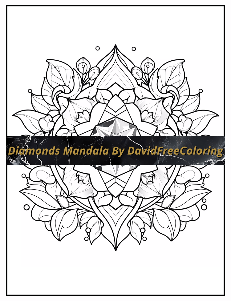70 Diamonds Mandala Coloring Book Pattern Images for Adult Coloring Pages Mandala printable coloring book gift for adult PDF Download PNG
