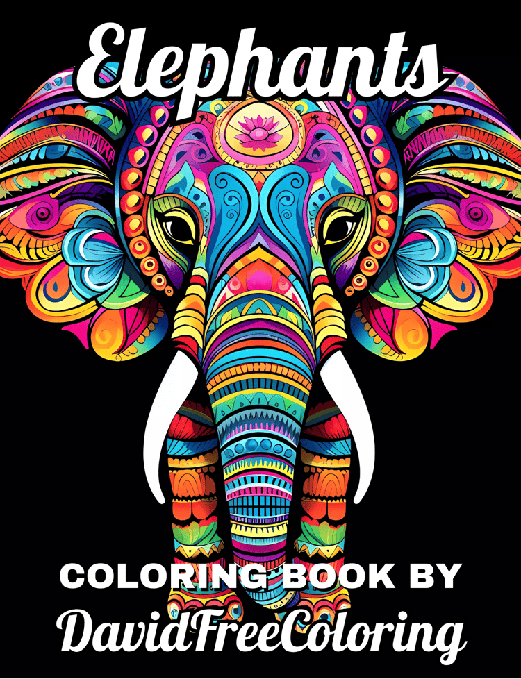 80 Elephant Coloring Book Elephant Image for Adult Coloring Page Beautiful Elephants printable coloring book gift for adult PDF Download PNG