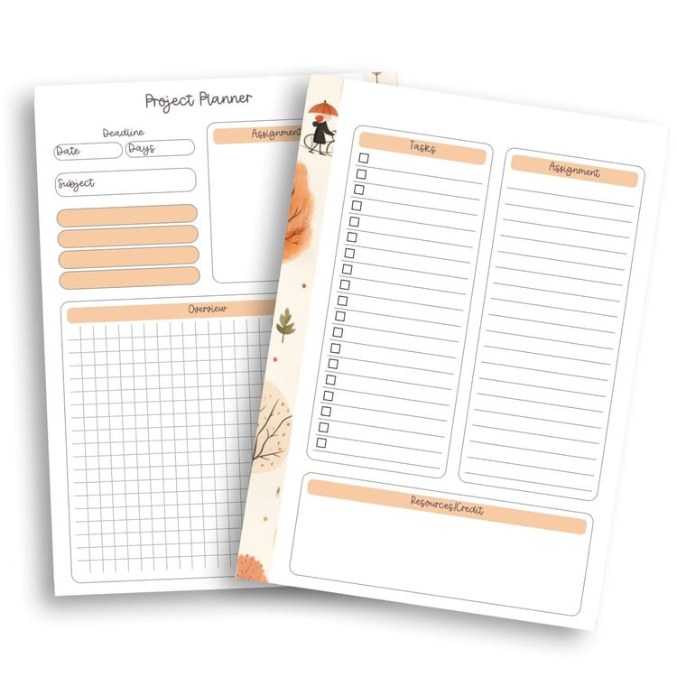 Printable Project Planner Insert | Tracia Creative