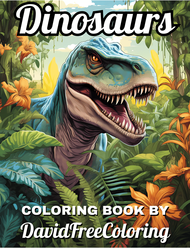 40 Dinosaurs Coloring Book Dinosaurs Images for Adult Coloring Pages Dinosaurs printable coloring book gift for adult PDF Download PNG