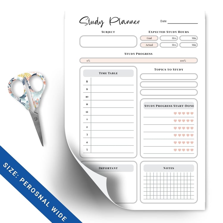 Study Planner Insert - Track Your Study Progress | Tracia Creative