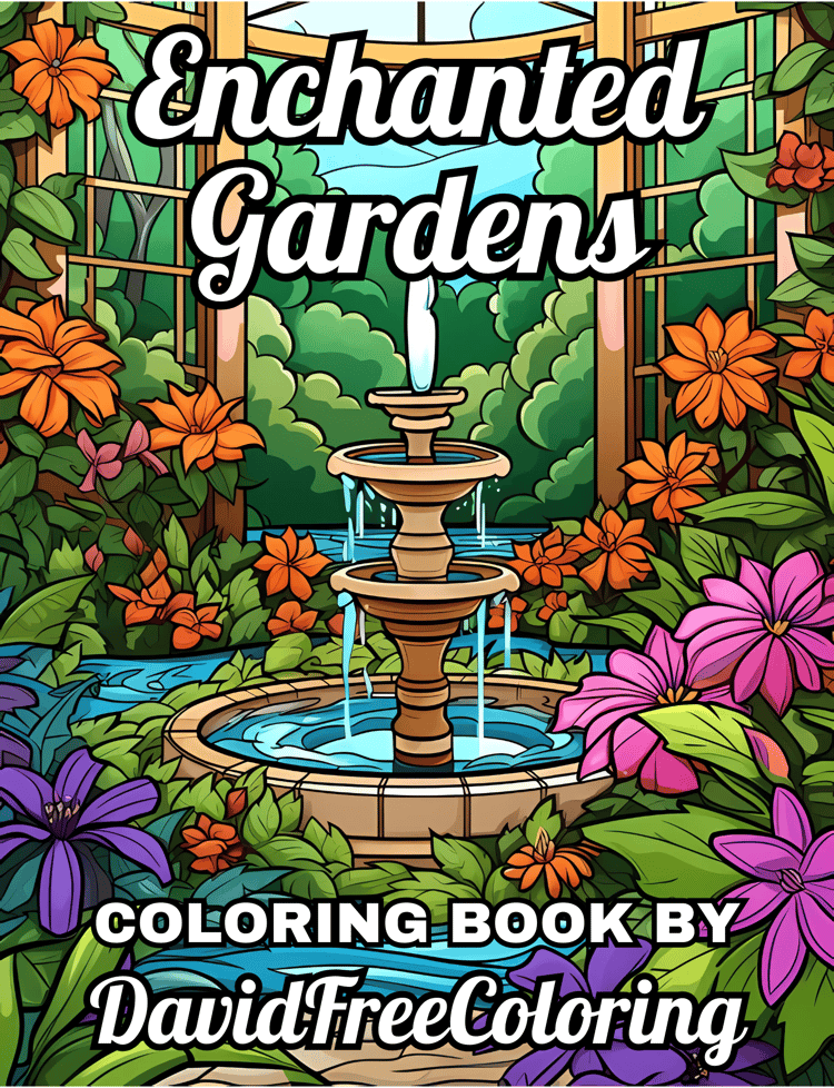 40 Enchanted Gardens Coloring Book Garden Images for Adult Coloring Pages Gardens printable coloring book gift for adult PDF Download PNG